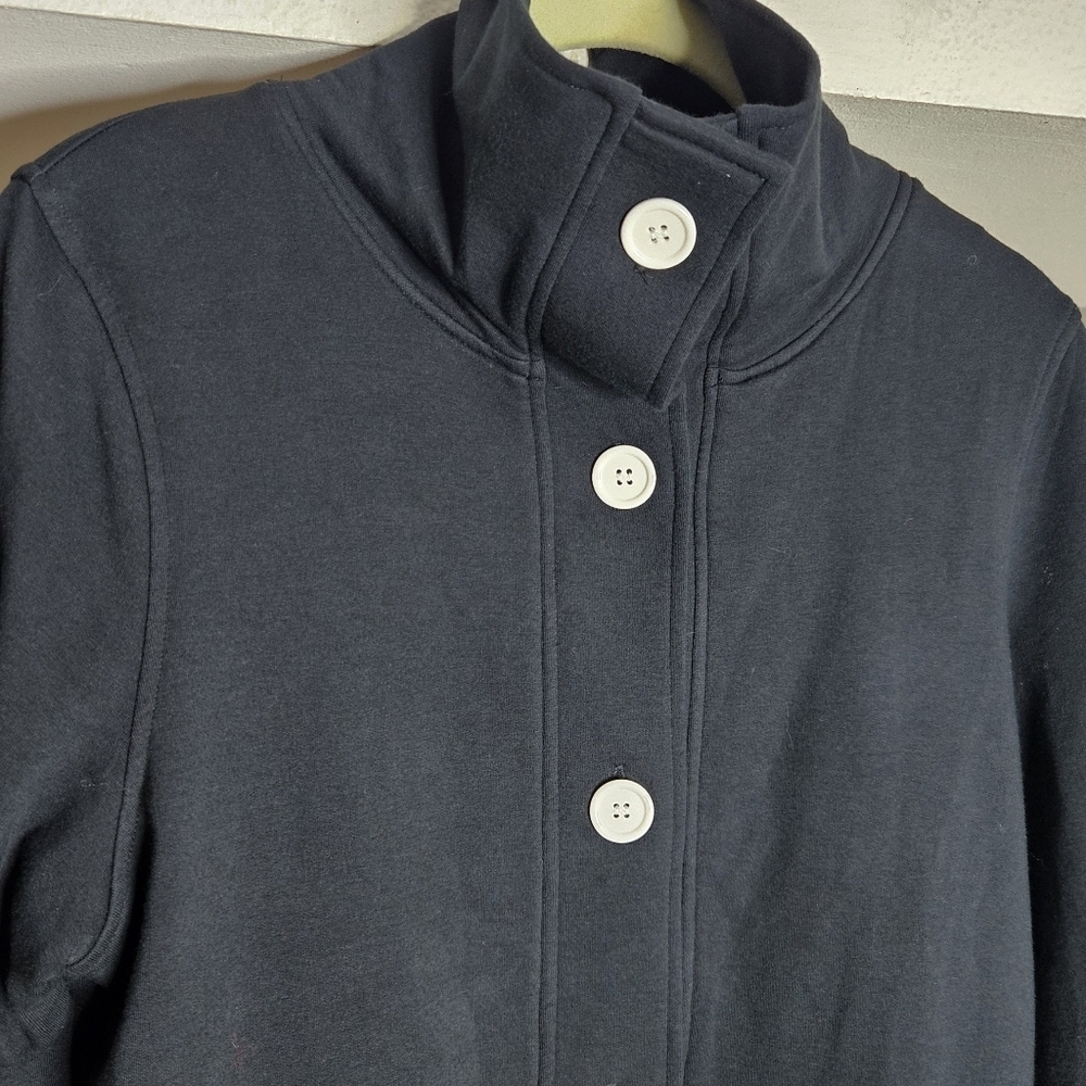 Quagmire Golf Women's Black Button-Up Funnel Neck Sweatshirt Jacket size Small - Picture 4 of 6